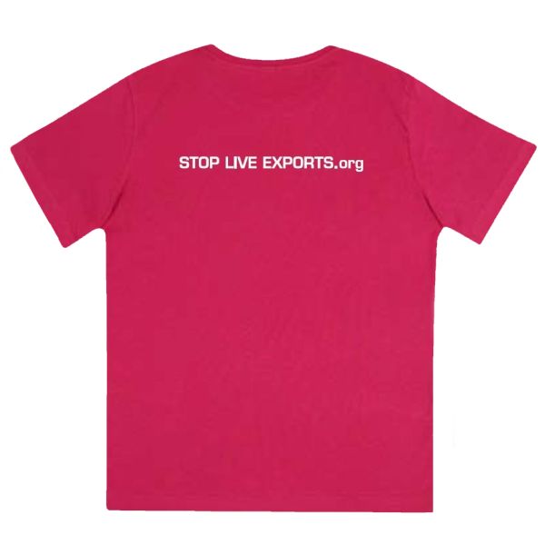 Hot Pink Children's Stop Live Exports T shirt back