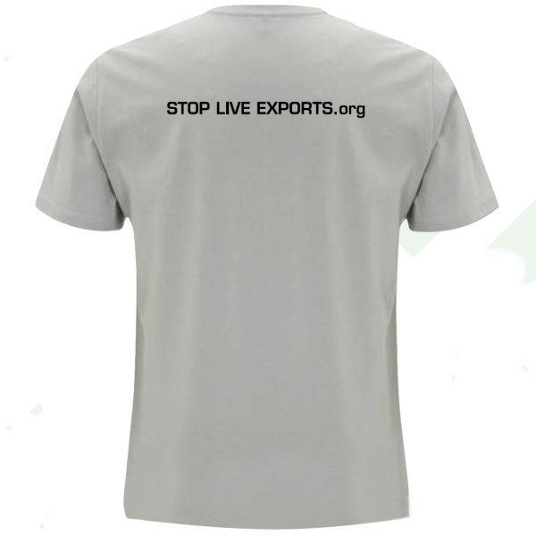 Light Grey Unisex Stop Live Exports T shirt back