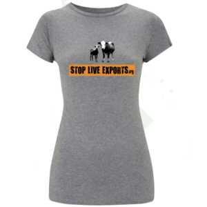 Merle Grey Women's Slim Fit Stop Live Exports T shirt front