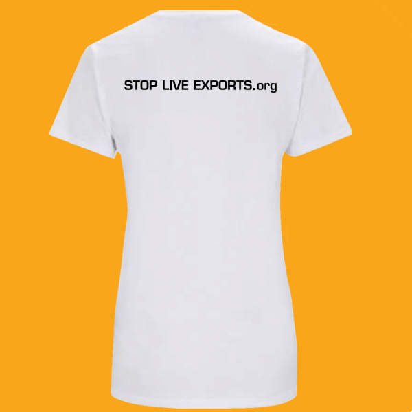White Women's Regular Fit Stop Live Exports T shirt back